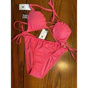 Shade & Shore Fuschia Bikini Top Small (4-6) Medium Bottom (8-10) NWT